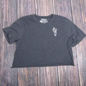 Garza Threads Shirt Mens Large Black Crop Top Money Power Status Graphic Tee
